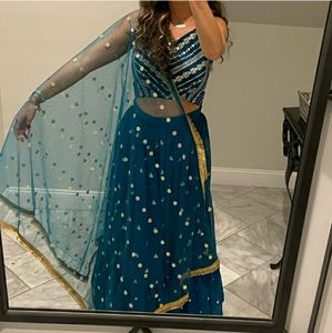 Women’s Lehenga Teal Blue for Indian Wedding Ceremony